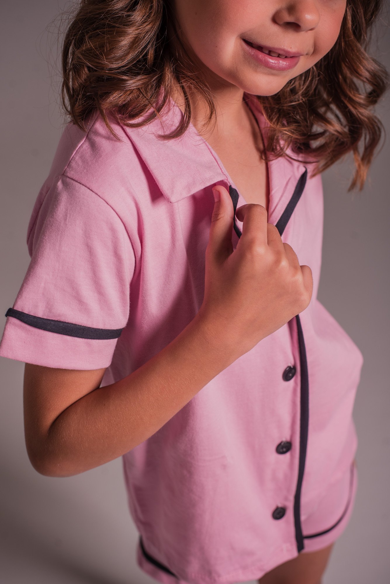 Conjunto Pijama Americano Manga Curta 100% Algodão Infantil Menina