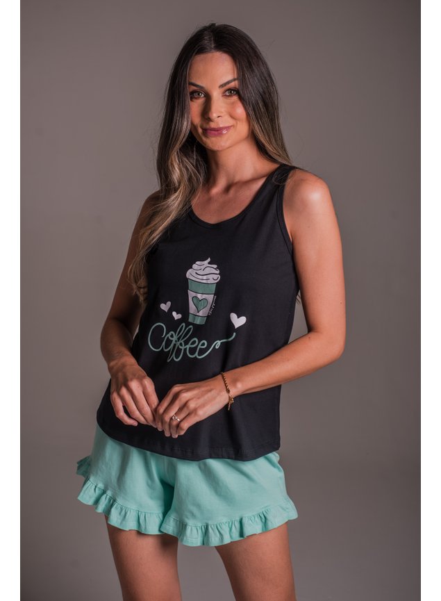 1337 conjunto pijama regata adulto feminino preto coffe 1
