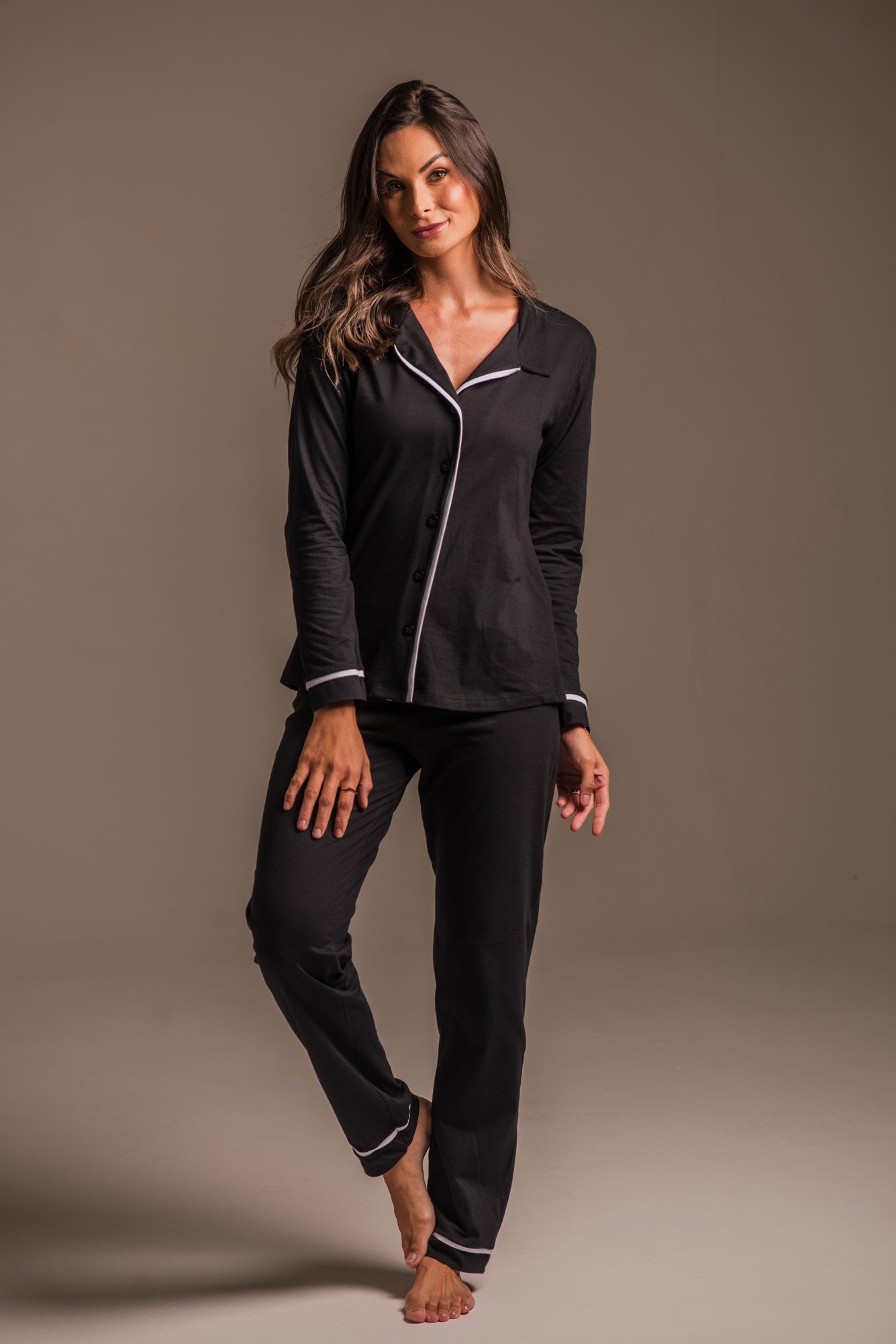 Pijama Feminino Longo de Algodão (Americano)
