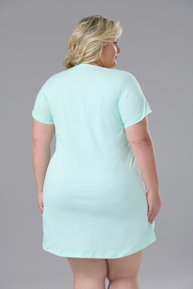 Camisola Manga Curta 100% Algodão Adulto Feminino Plus Size
