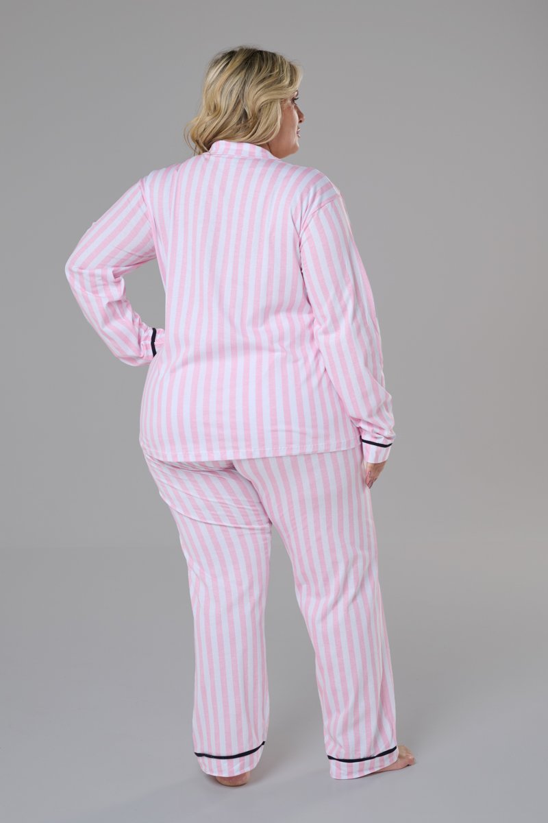 Conjunto Pijama Americano Longo 100% Algodão Adulto Feminino Plus